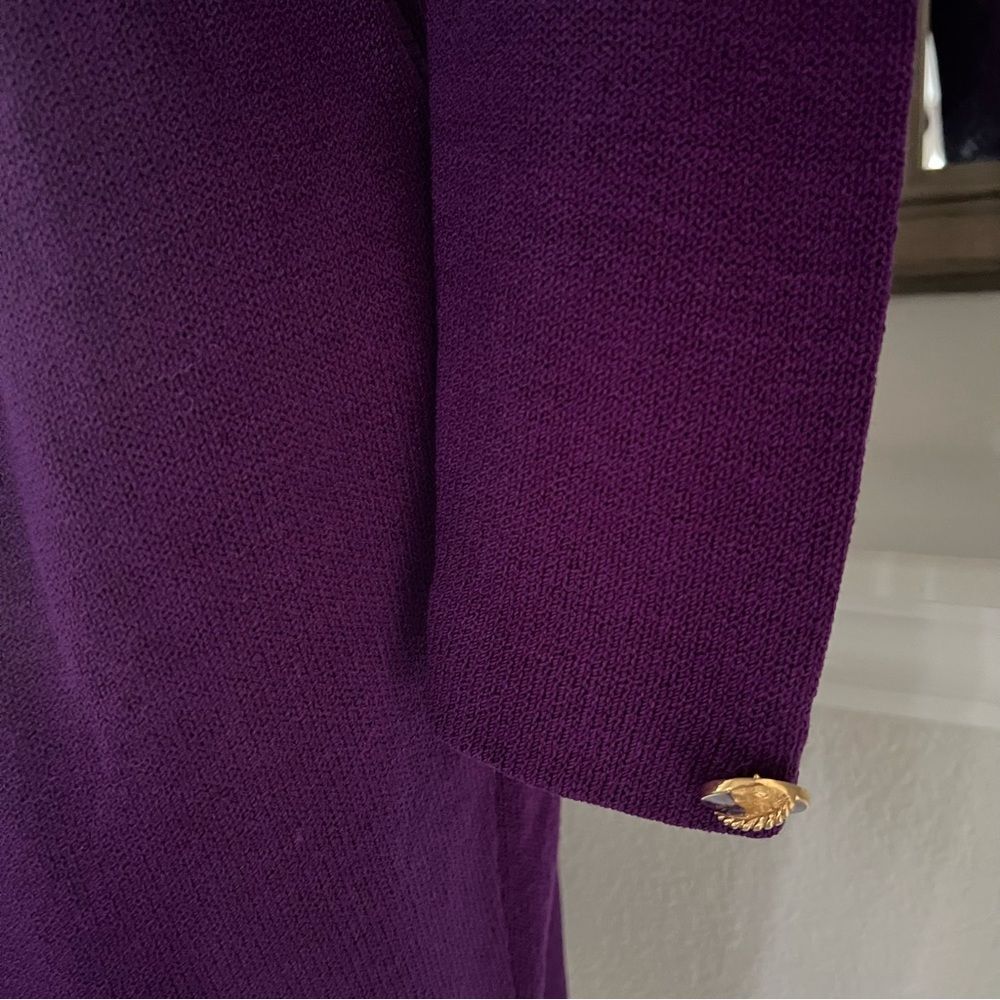 ST. JOHN Couture Purple Sweater Dress, New, Size 8 - Picture 11 of 14
